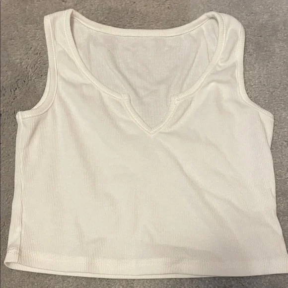 SHEIN Cream Ribbed Tank Top - Picture 1 of 1